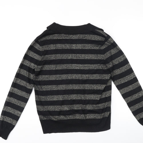 Marks and Spencer Black Striped Women's Pullover M