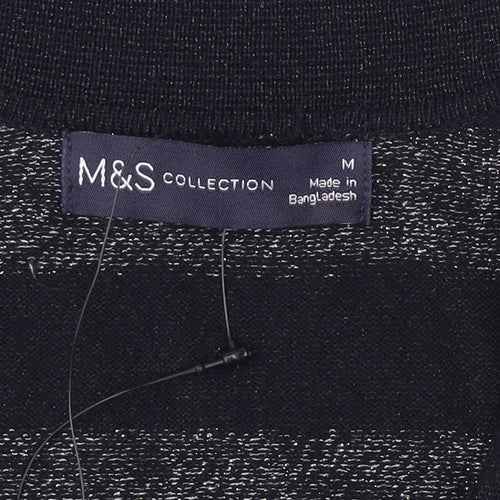 Marks and Spencer Black Striped Women's Pullover M