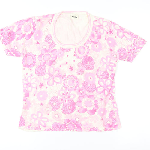 Viyella Women's Pink Floral T-Shirt, Size S, Casual Spring Top