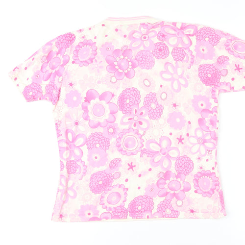 Viyella Women's Pink Floral T-Shirt, Size S, Casual Spring Top