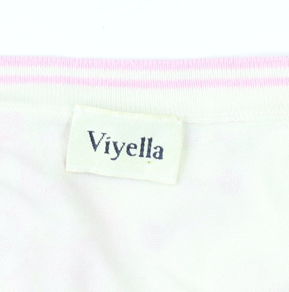 Viyella Women's Pink Floral T-Shirt, Size S, Casual Spring Top