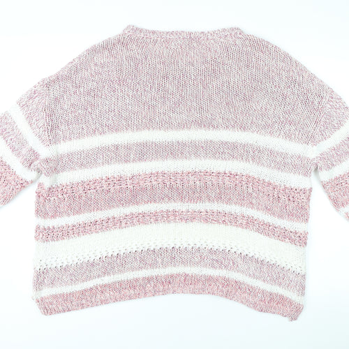 Marks and Spencer Women's Pink Striped Pullover Jumper Size 22