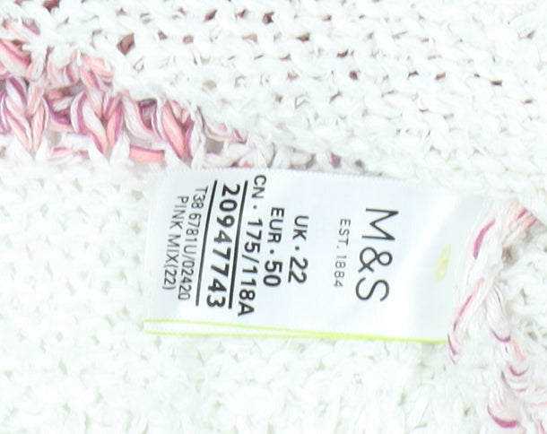Marks and Spencer Women's Pink Striped Pullover Jumper Size 22