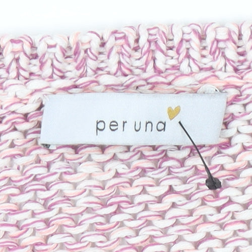 Marks and Spencer Women's Pink Striped Pullover Jumper Size 22
