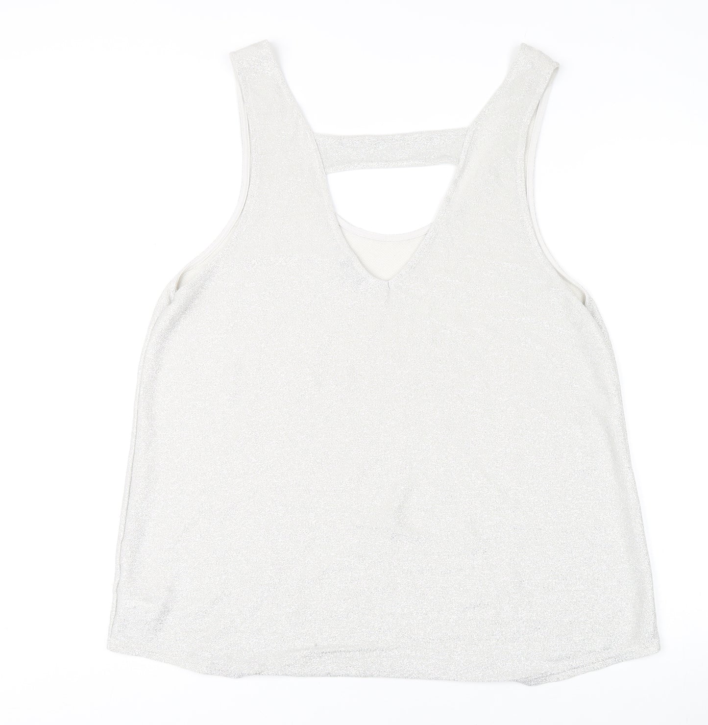 Next Women's Silver Tank Top, Size 20, Viscose Blend