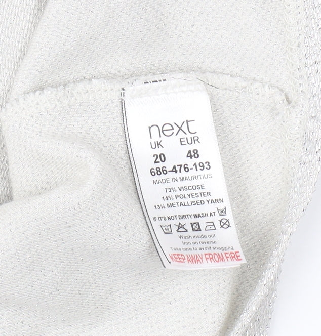 Next Women's Silver Tank Top, Size 20, Viscose Blend