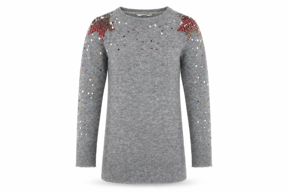 John Lewis Grey Sequin Jumper Teens Size 10 Pullover