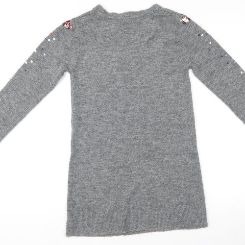 John Lewis Grey Sequin Jumper Teens Size 10 Pullover