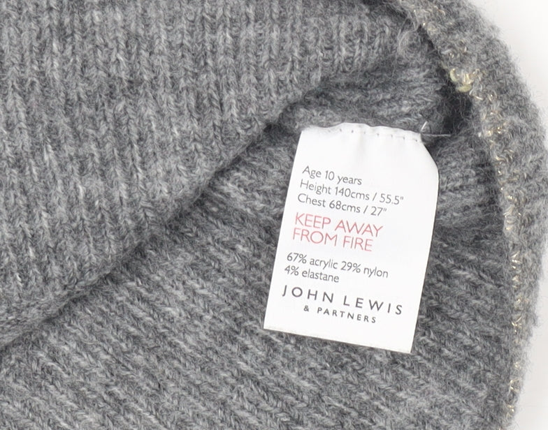 John Lewis Grey Sequin Jumper Teens Size 10 Pullover