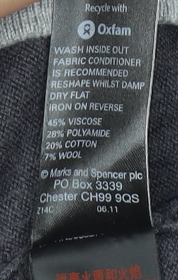 Marks and Spencer Women's Grey Jumper Size 8