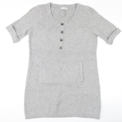 Marks and Spencer Women's Grey Henley Jumper Size 14
