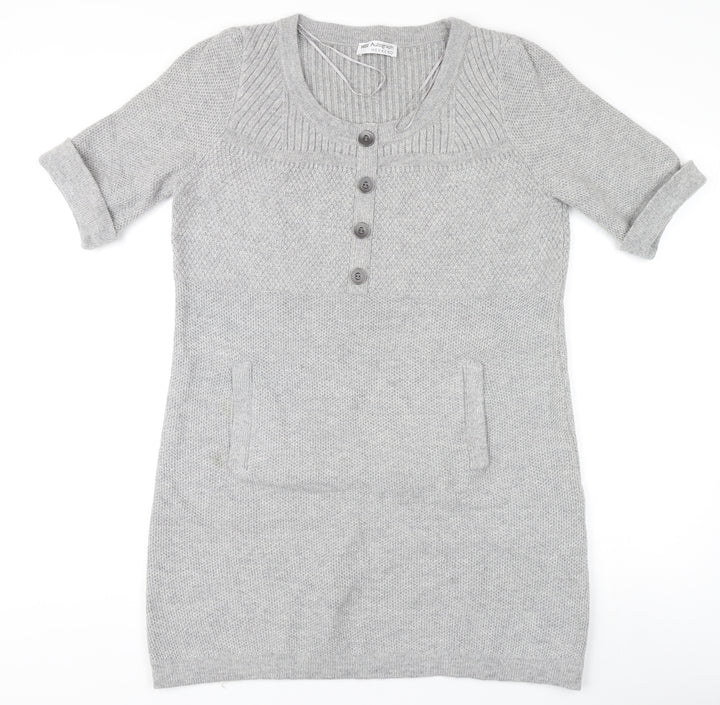 Marks and Spencer Women's Grey Henley Jumper Size 14