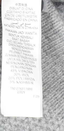 Marks and Spencer Women's Grey Henley Jumper Size 14