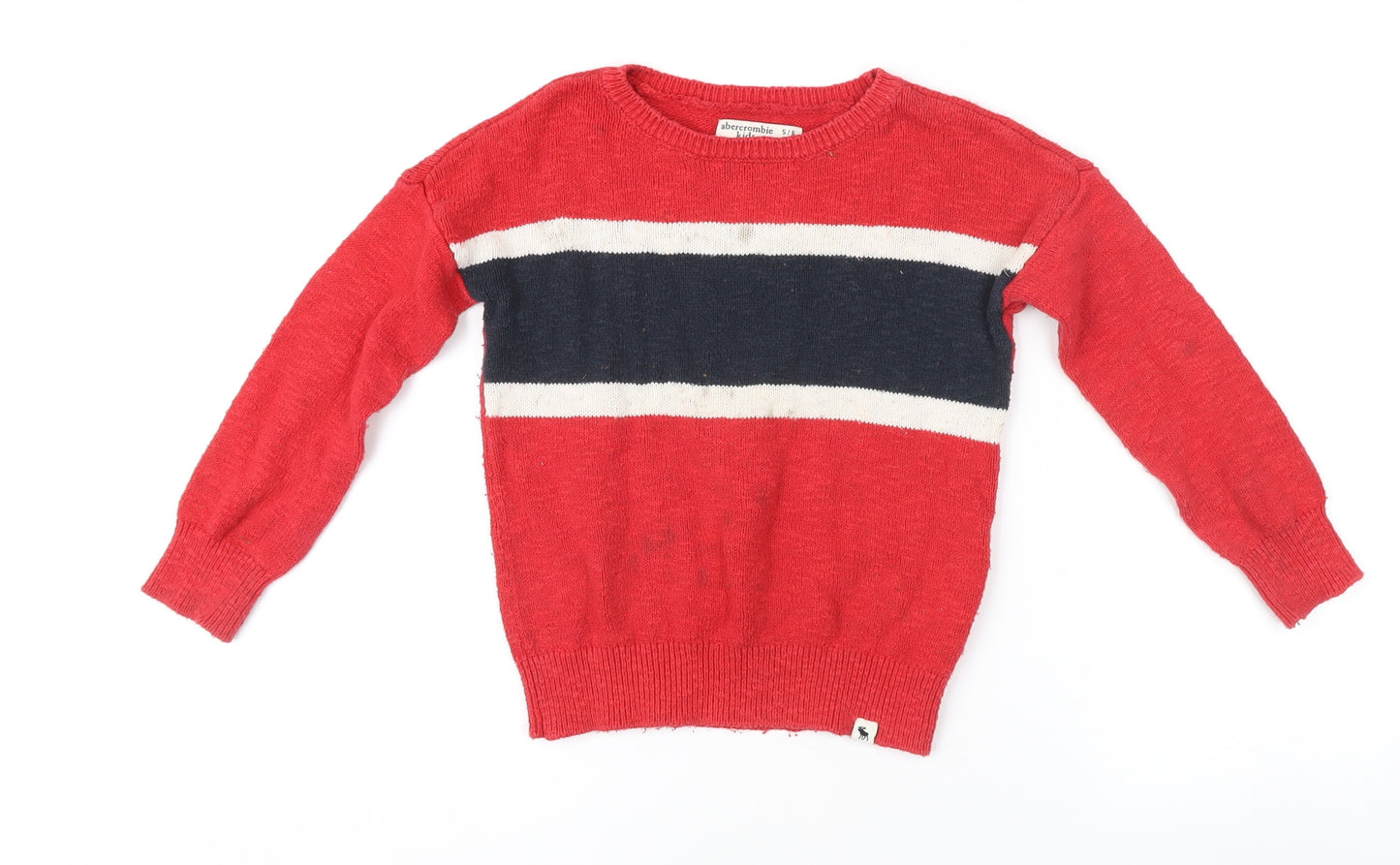 Abercrombie Kids Red Cotton Pullover Jumper, Size 5-6 - Boys
