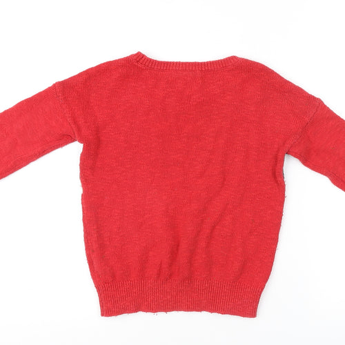 Abercrombie Kids Red Cotton Pullover Jumper, Size 5-6 - Boys