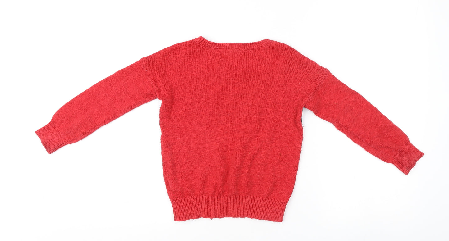 Abercrombie Kids Red Cotton Pullover Jumper, Size 5-6 - Boys