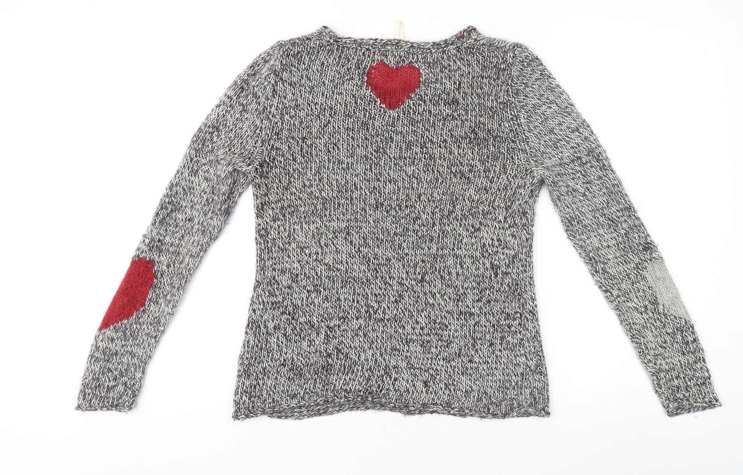 Women's Multicoloured Heart Pullover Jumper Size 10