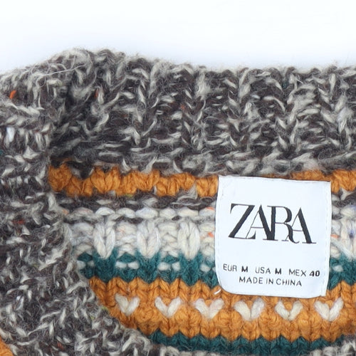 Zara Women's Multicoloured Striped Knit Pullover Jumper