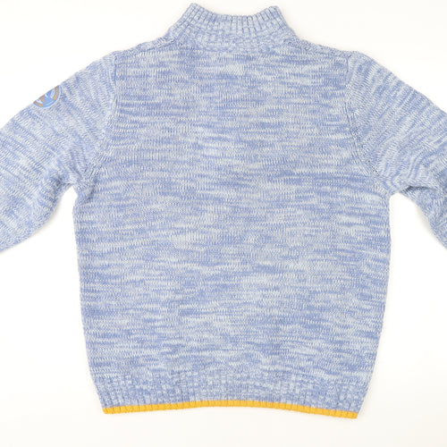Atlas For Men Blue XL Cable-Knit Half Zip Jumper