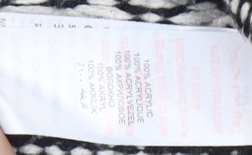 New Look Women's Black V-Neck Geometric Pullover Jumper Size 12