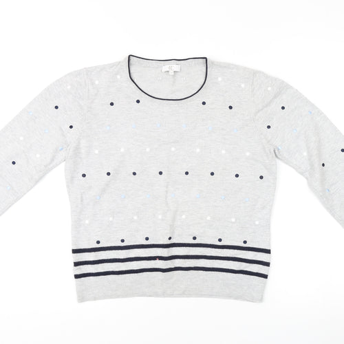 Women's Grey Polka Dot Pullover Jumper M