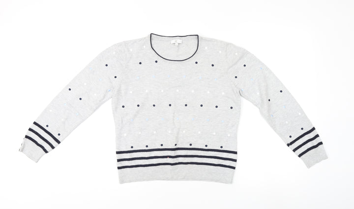 Women's Grey Polka Dot Pullover Jumper M