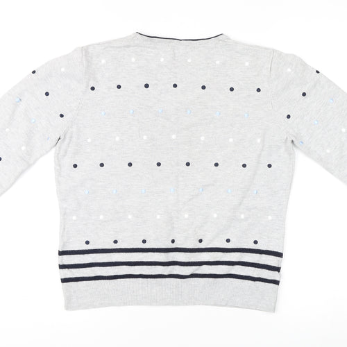 Women's Grey Polka Dot Pullover Jumper M