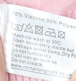 Roman Originals Women's Pink Polka Dot Jumper Size 20