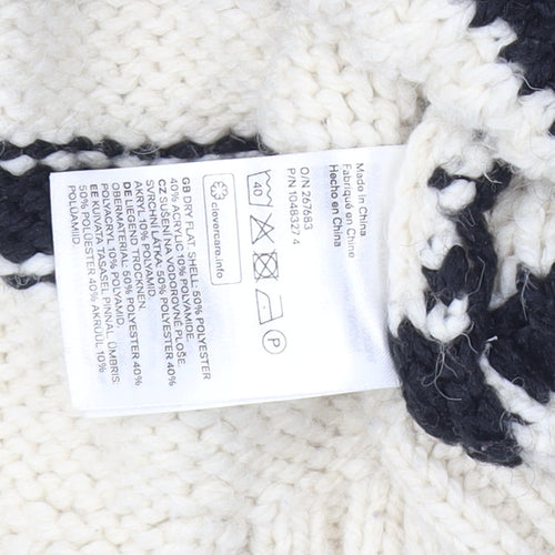 H&M Women's Beige Striped Pullover Jumper, M