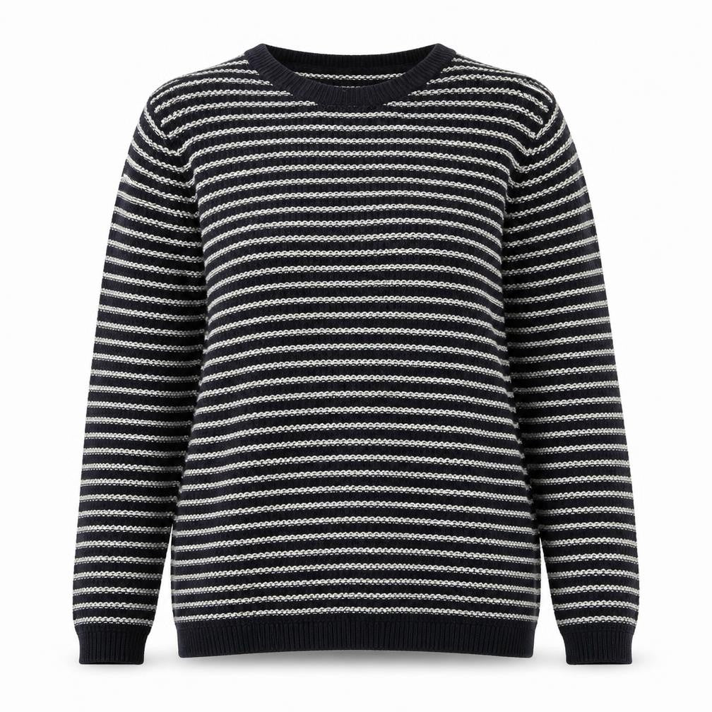 Front view of Next Women's Blue Striped Knit Jumper, size M
