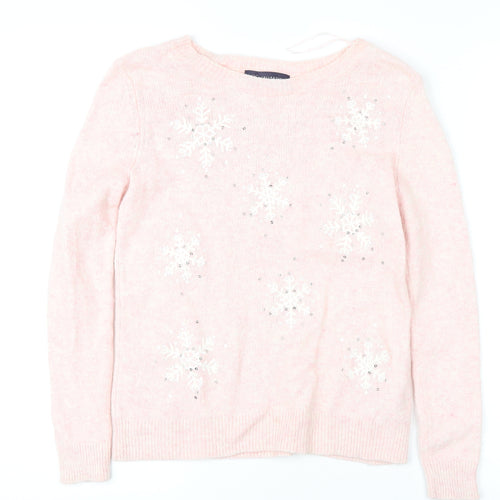 Marks and Spencer Pink Crew Neck Pullover Jumper, Size 12