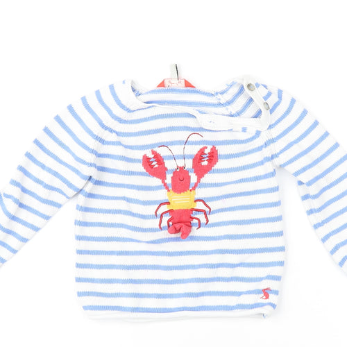 Joules Boys Blue Striped Nautical Pullover Jumper 3-4 Years