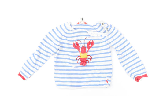 Joules Boys Blue Striped Nautical Pullover Jumper 3-4 Years
