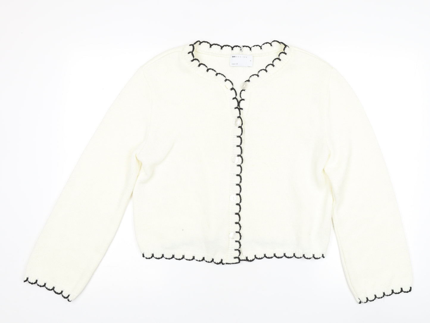 ASOS Design Women's Ivory S Cardigan, Button Details