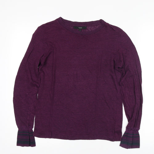 Next Women’s Purple Linen Pullover Jumper Size 6