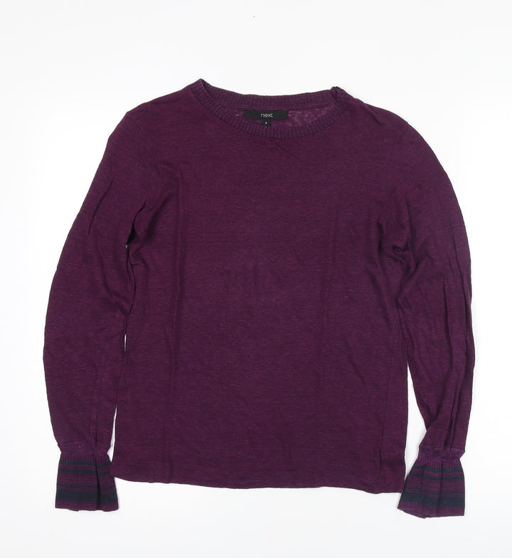 Next Women’s Purple Linen Pullover Jumper Size 6