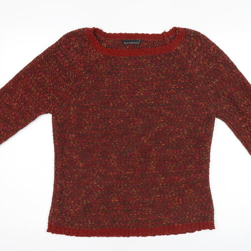 David Emanuel Women's Multicoloured Knit Jumper, Size S, 3/4 Sleeve