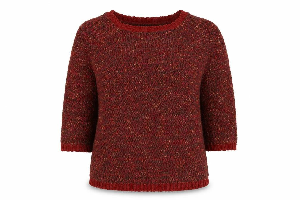 Front view of David Emanuel Women's Multicoloured Knit Jumper, size S, 3/4 Sleeve