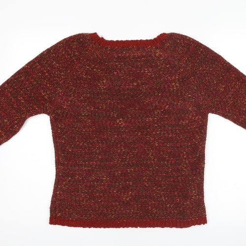 David Emanuel Women's Multicoloured Knit Jumper, Size S, 3/4 Sleeve