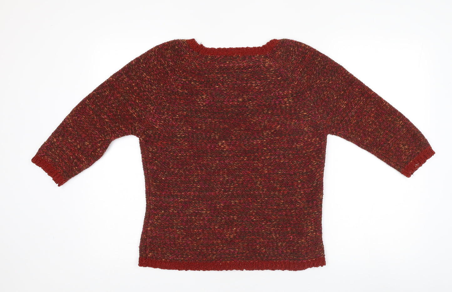 David Emanuel Women's Multicoloured Knit Jumper, Size S, 3/4 Sleeve