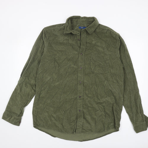Cotton Traders Men's Green Long Sleeve Shirt L
