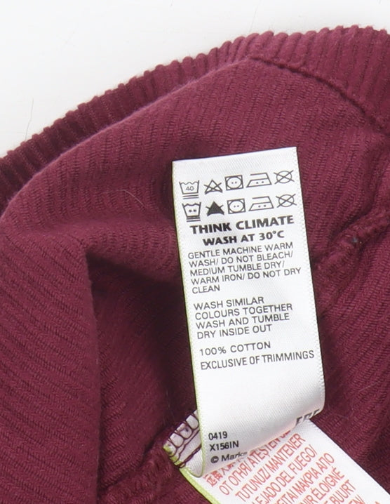 Marks and Spencer Girls Red Corduroy Skirt 11-12 Years