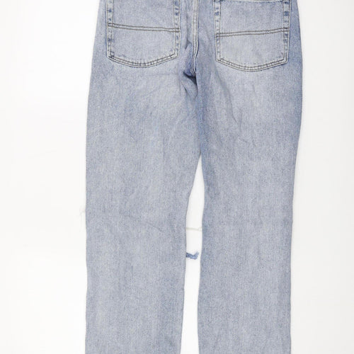 Collusion Women's Blue Distressed Straight Jeans, Size 29