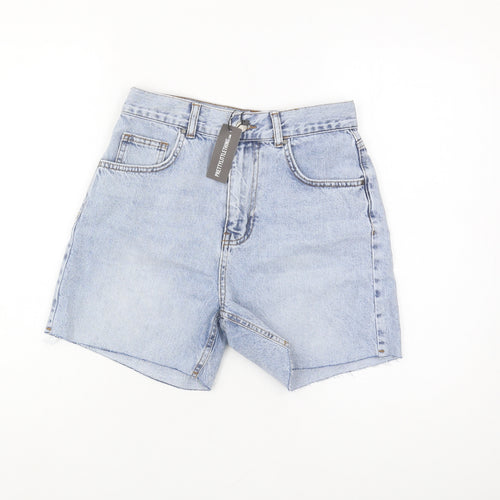 PrettyLittleThing Women's Blue Denim Cut-Off Shorts UK 6