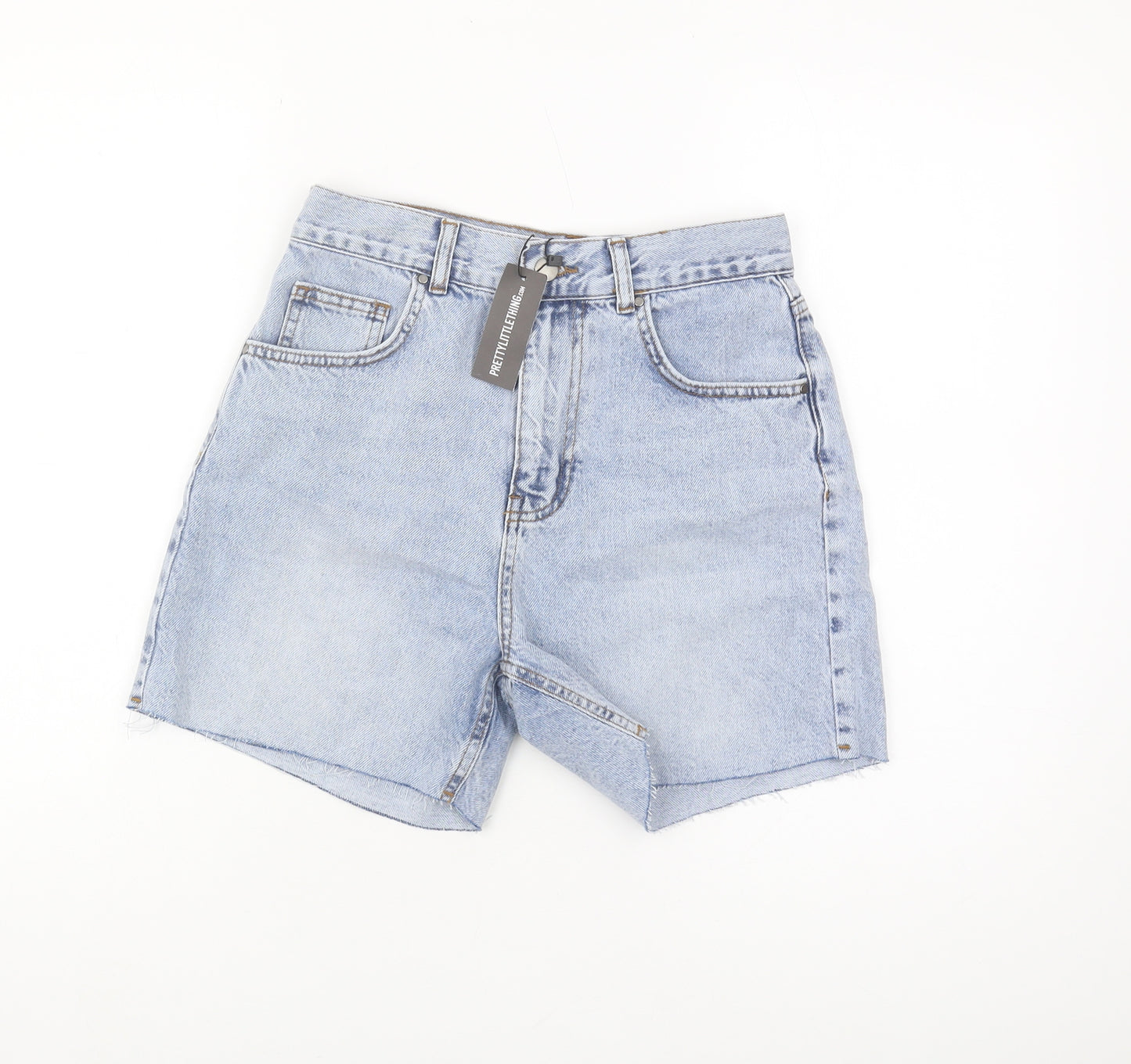 PrettyLittleThing Women's Blue Denim Cut-Off Shorts UK 6