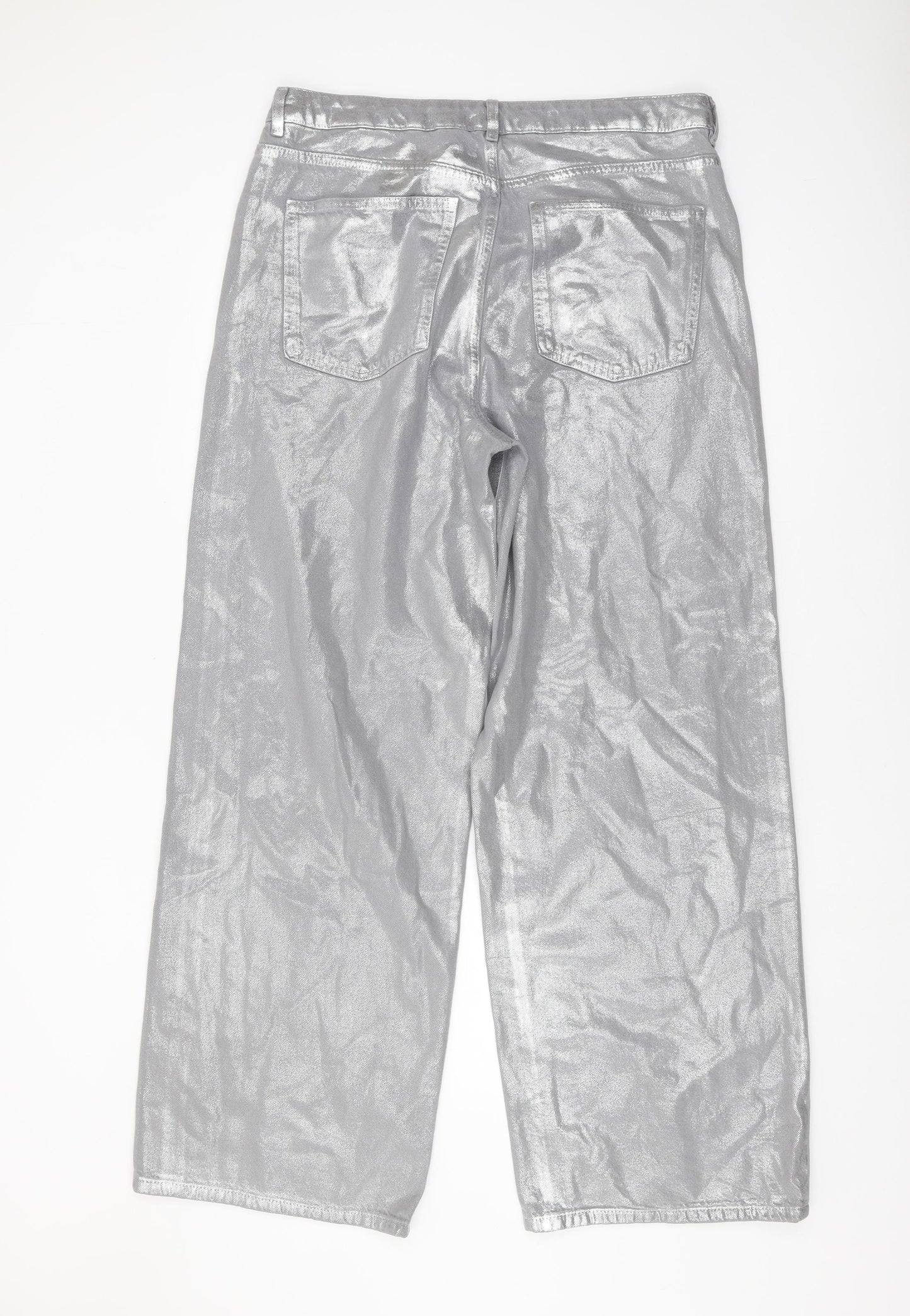 Marks and Spencer Women's Silver Jeans Size 12 Tall