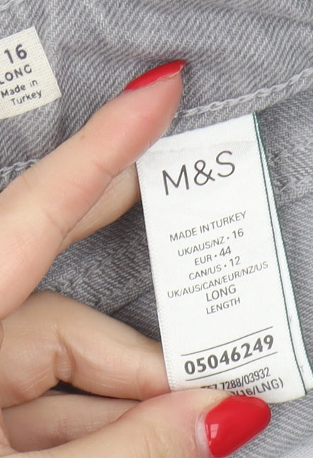 Marks and Spencer Women's Silver Jeans Size 12 Tall