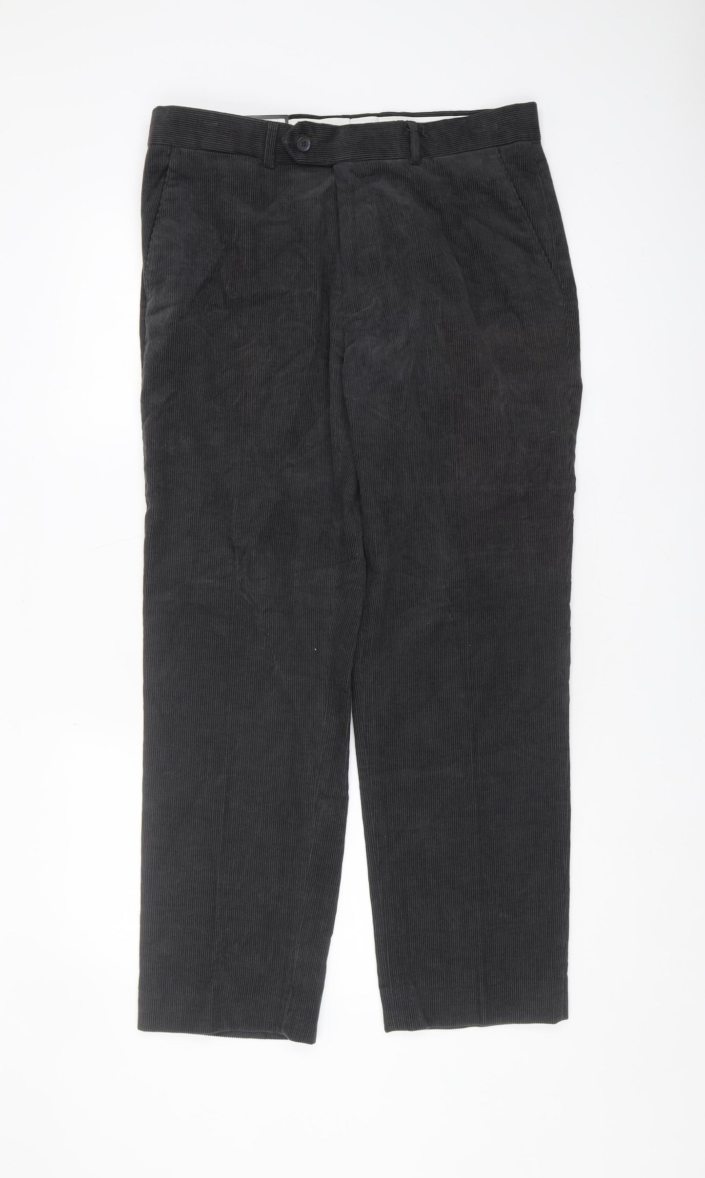 James Pringle Men's Black Corduroy Trousers 34W