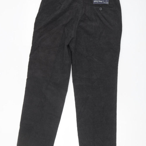 James Pringle Men's Black Corduroy Trousers 34W
