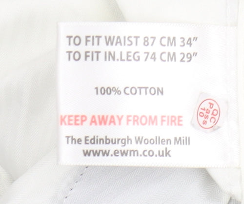 James Pringle Men's Black Corduroy Trousers 34W